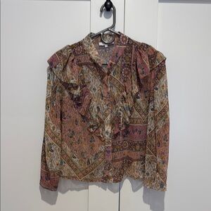 Floral Paisley Ruffle Blouse